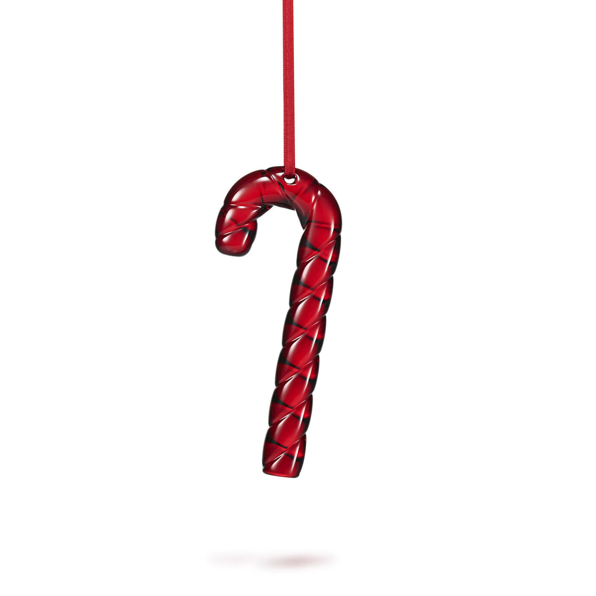 Baccarat Crystal Candy Cane Ornament, Red